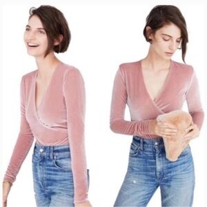 Madewell Velvet Pink Bodysuit Size XS Style G9967